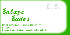 balazs budos business card